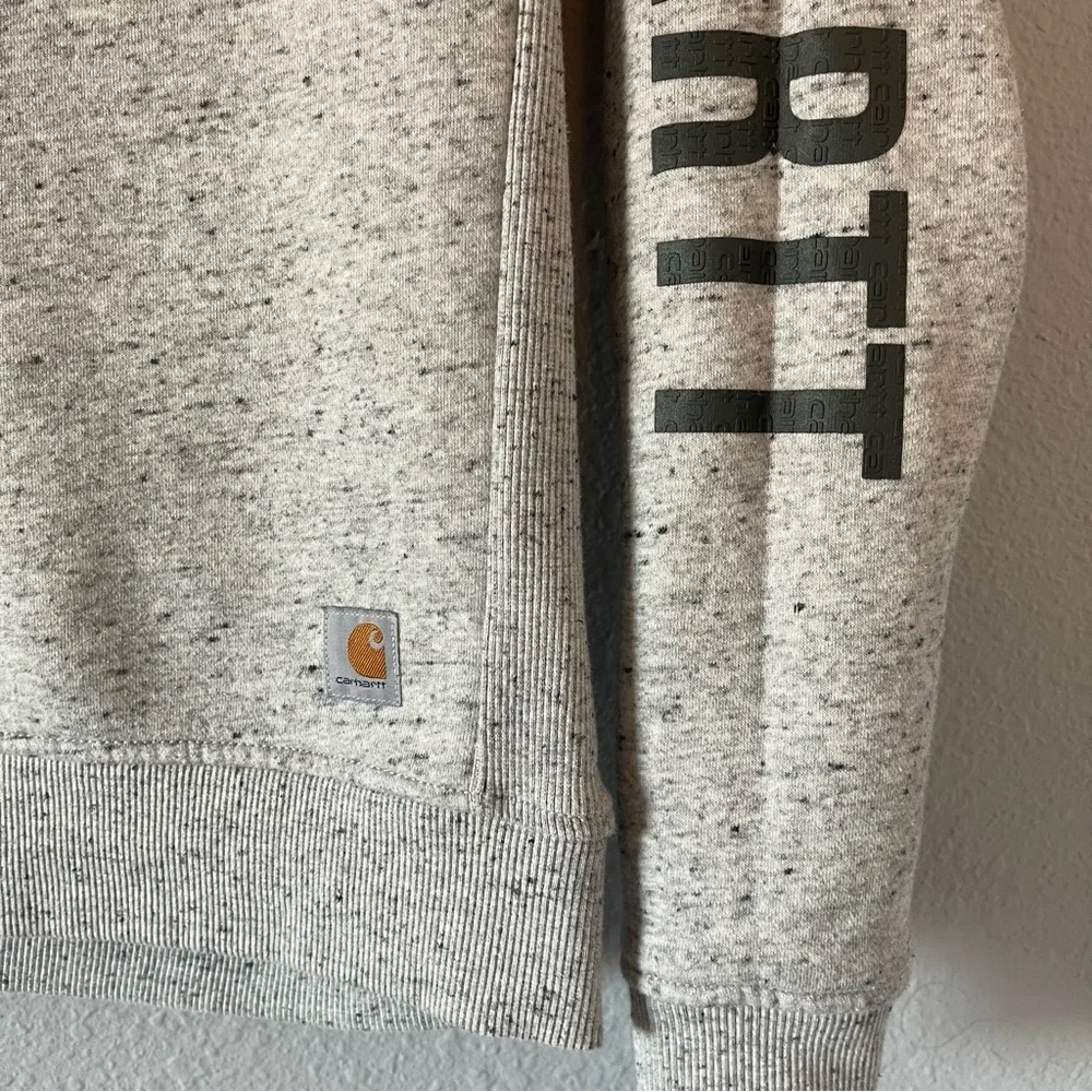 Carhartt Women's Gray Logo Sleeve Pullover Relaxed Fit Sweatshirt Size X-Small - Picture 6 of 9